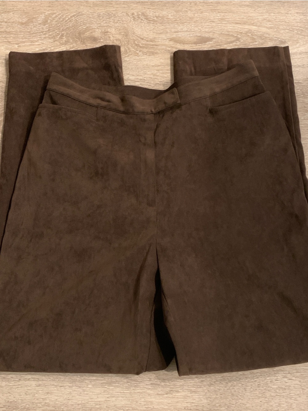 Norton McNaughton Brown Faux Suede Trousers Size 12
